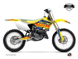 Suzuki 125 RM Dirt Bike Eraser Graphic Kit Blue Yellow LIGHT