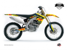 Suzuki 250 RMZ Dirt Bike Eraser Graphic Kit Blue Yellow LIGHT