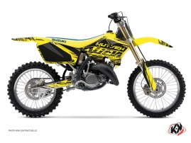 Suzuki 125 RM Dirt Bike Eraser Graphic Kit Yellow Black