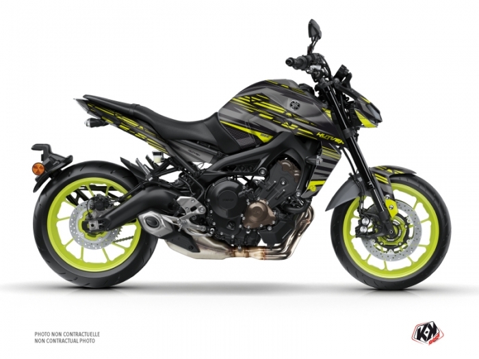 Yamaha MT 09 Street Bike Night Graphic Kit Black Yellow - Kutvek Kit ...