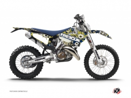 Husqvarna 250 TE Dirt Bike Freegun Eyed Graphic Kit Blue Yellow