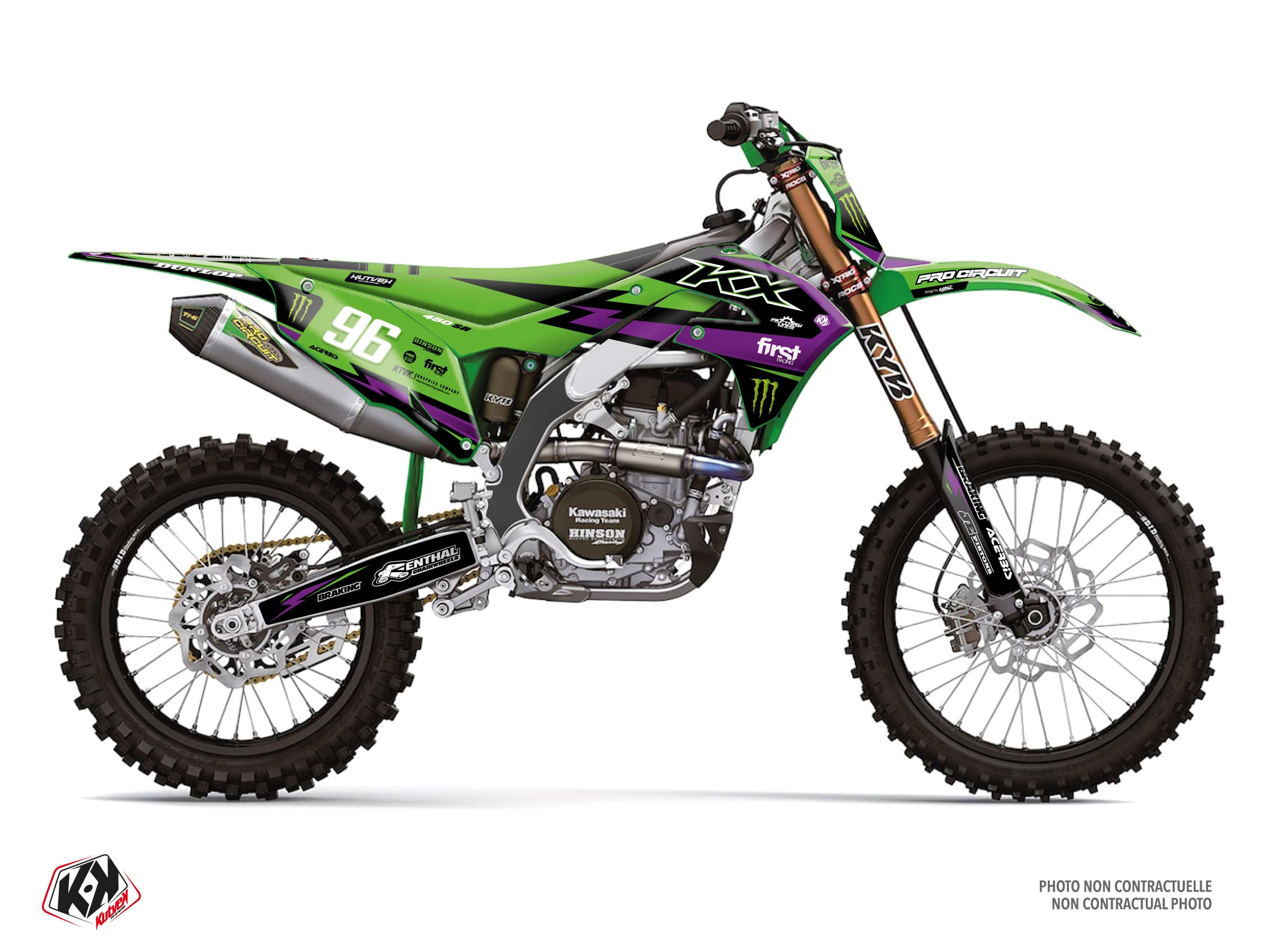 Graphic Kit Dirt Bike Kawasaki 450 KXF Kutvek Kit Graphik