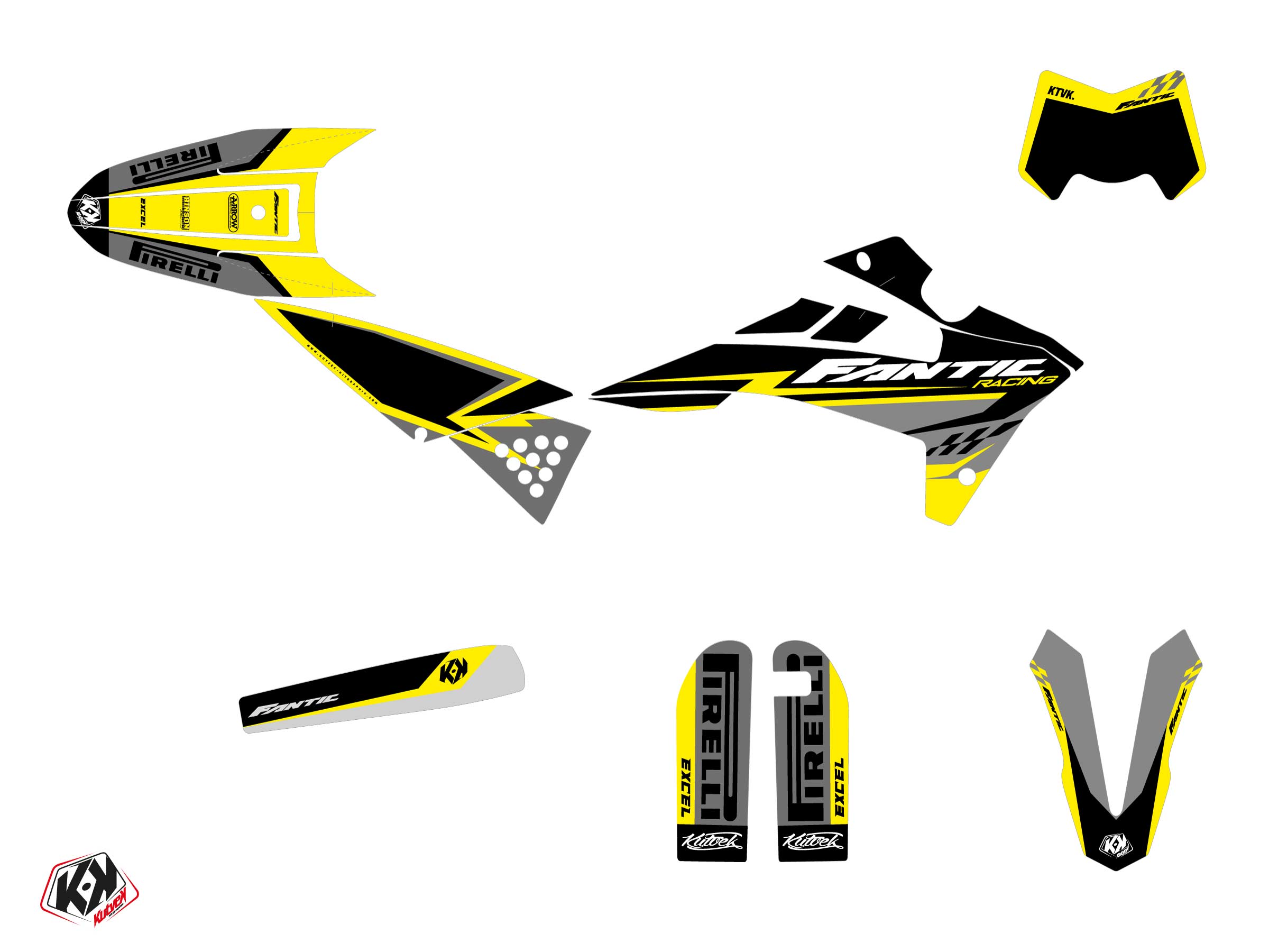 Fantic Xm 50 50cc Inkline Graphic Kit Yellow
