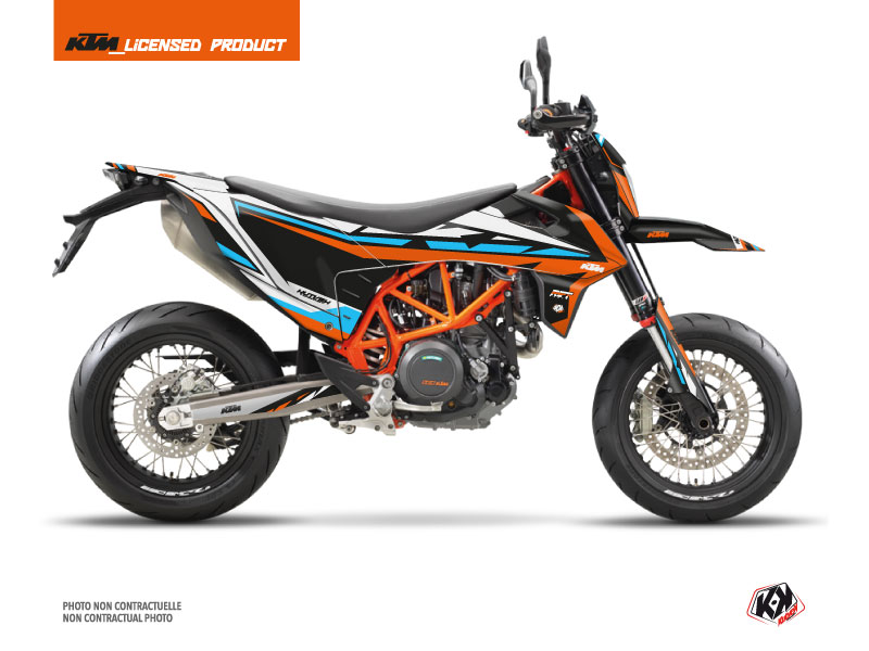 Kit Déco Moto Cross Rift KTM 690 SMC R Orange Bleu